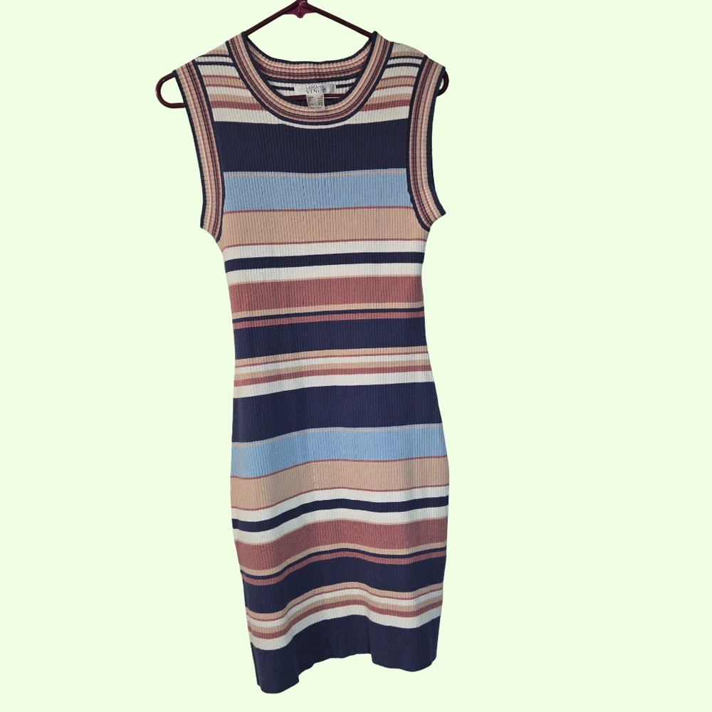 Lascana For Venus Chic Striped Knit Midi Dress